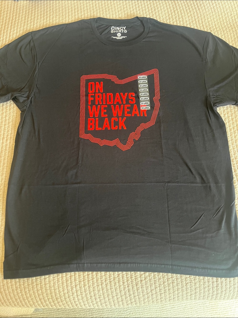 Cincinnati Reds Men's 'On Fridays We Wear Black' Black Graphic T-Shirt